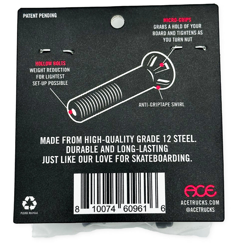Ace AF1 Hollow Bolts W/ Grippers Allen Hardware - 1"