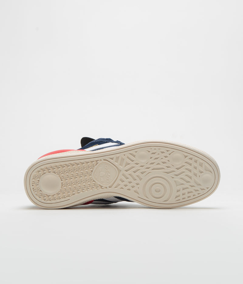 Adidas Busenitz Shoes in Collegiate Navy and FTWR White / Better Scarlet