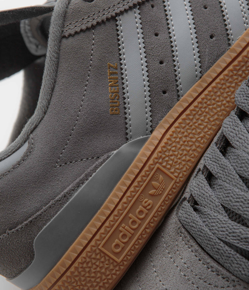 Adidas Busenitz Shoes in Grey Five and Grey Three / Gold Metallic