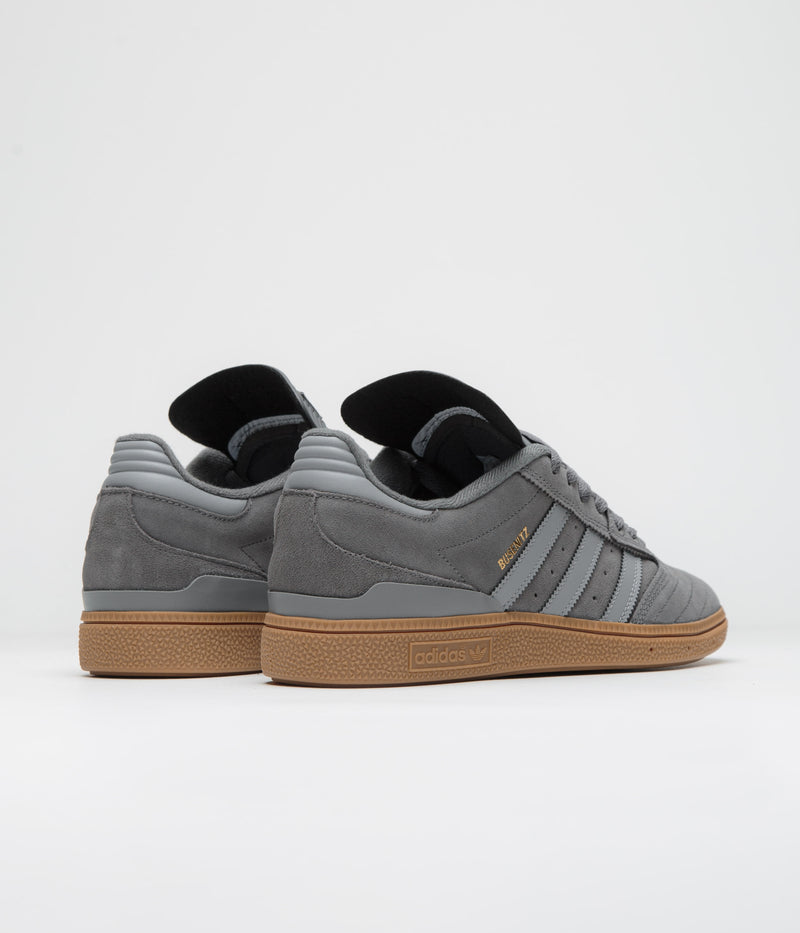 Adidas Busenitz Shoes in Grey Five and Grey Three / Gold Metallic