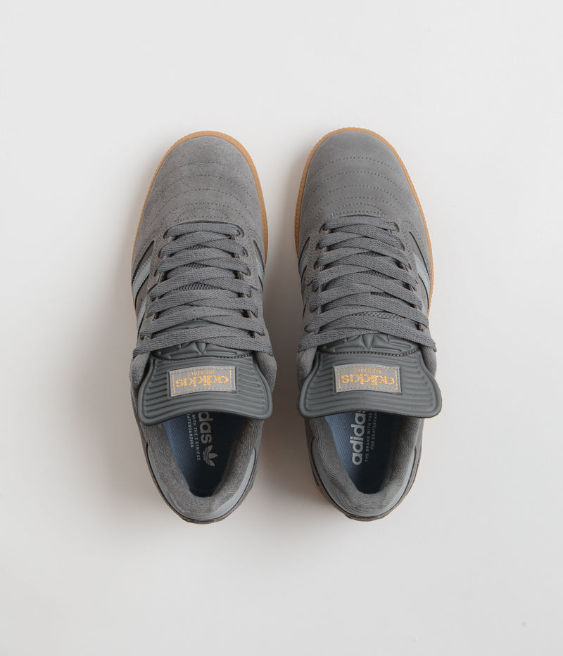Adidas Busenitz Shoes in Grey Five and Grey Three / Gold Metallic