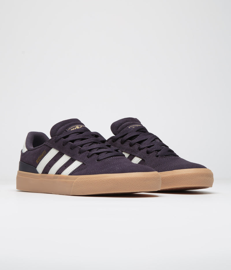 Adidas Busenitz Vulc II Shoes in Aurora Black and Off White / Gum