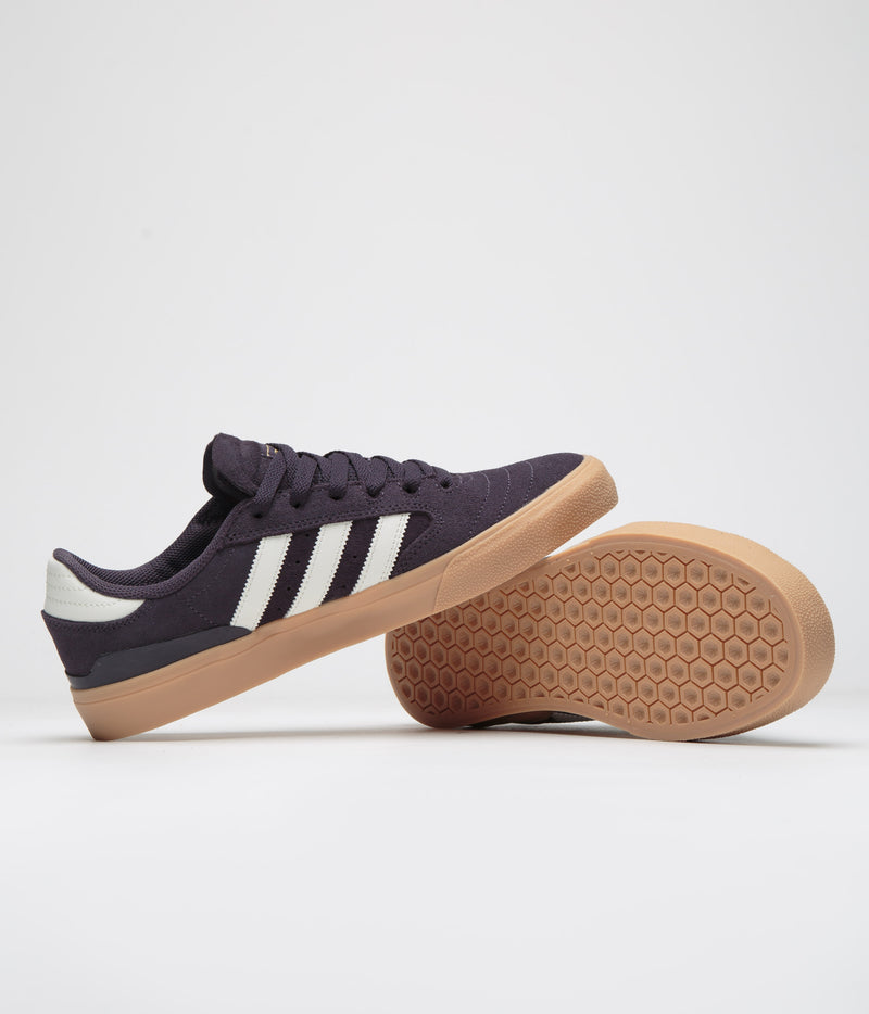 Adidas Busenitz Vulc II Shoes in Aurora Black and Off White / Gum