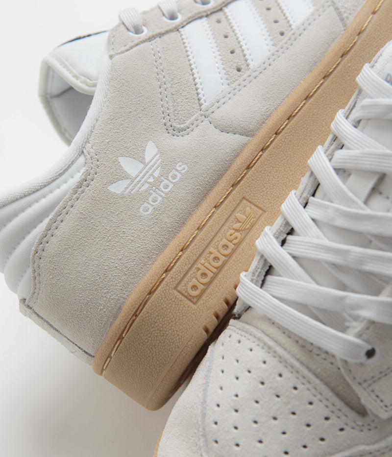 Adidas Centennial 85 Low ADV Shoes in Crystal White and Cloud White / Gum