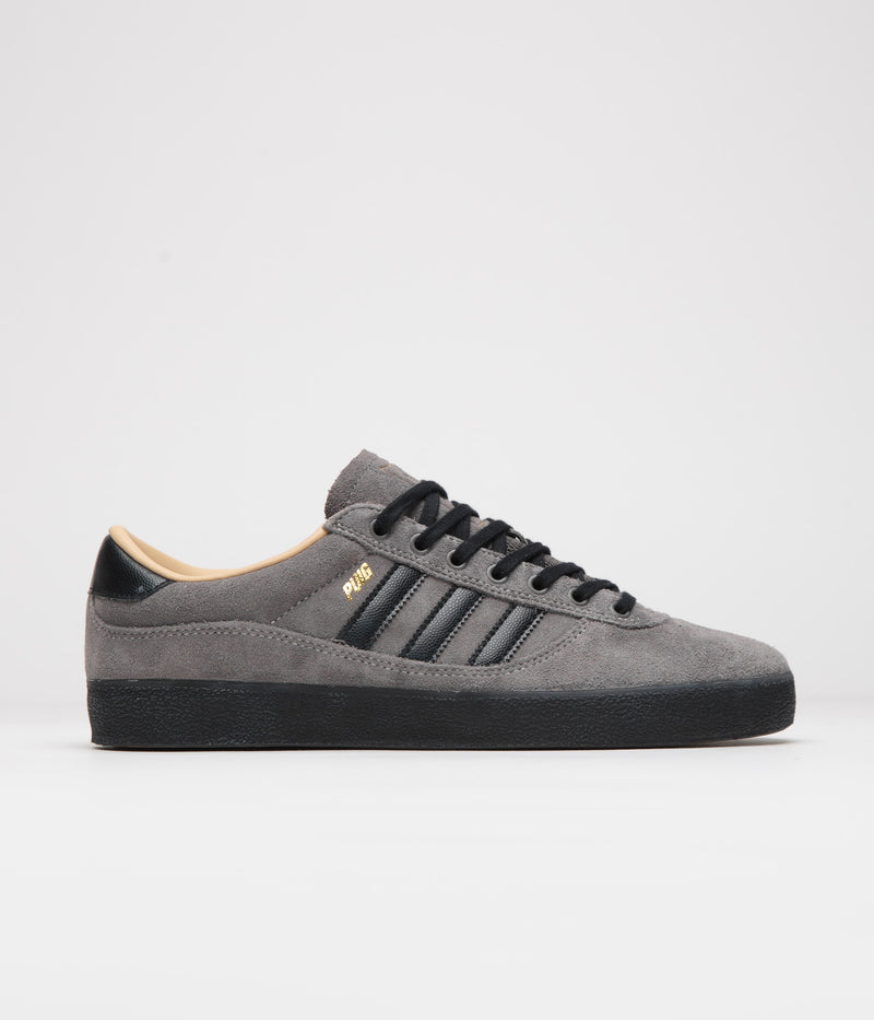 Adidas Puig Indoor Shoes in Charcoal and Core Black / Chalk White