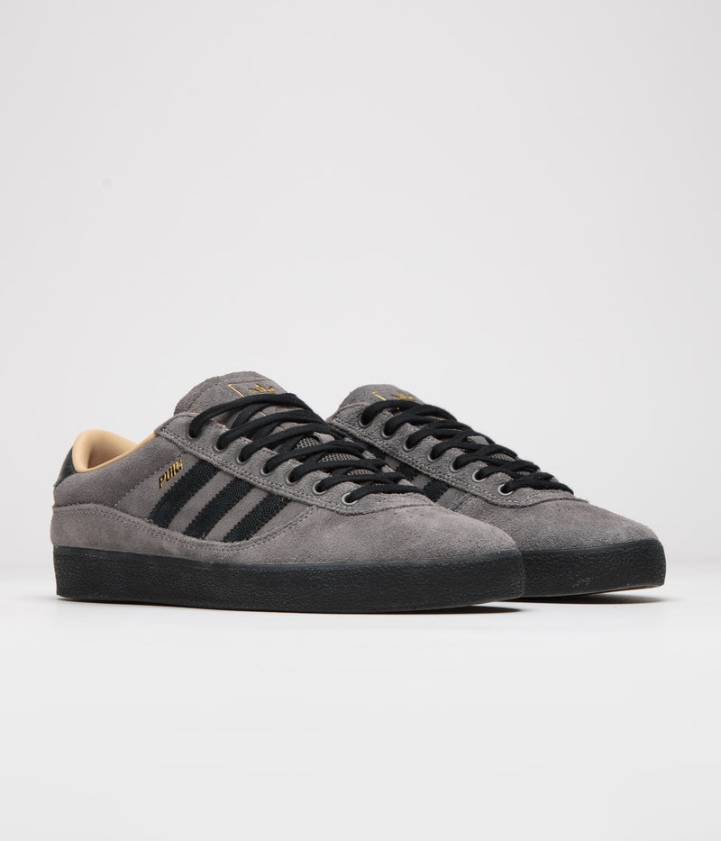 Adidas Puig Indoor Shoes in Charcoal and Core Black / Chalk White
