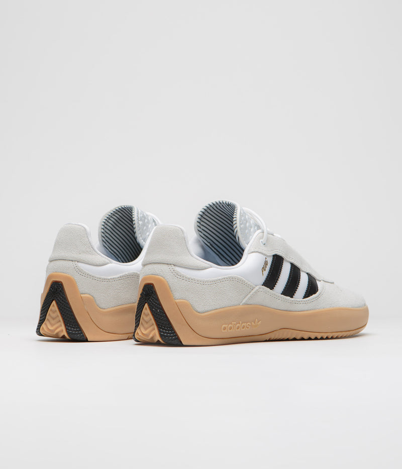 Adidas Puig Shoes in Crystal White and Core Black / Gum