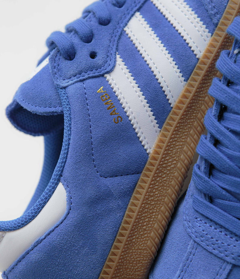 Adidas Samba ADV Shoes in Bluebird and Cloud White / Gold Metallic