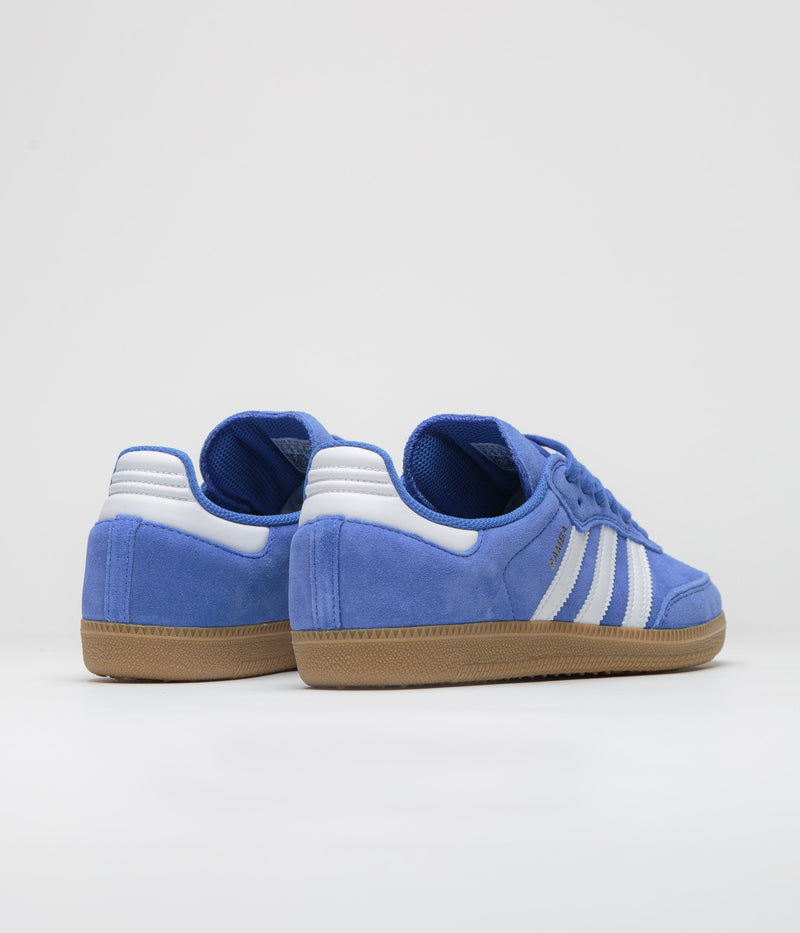 Adidas Samba ADV Shoes in Bluebird and Cloud White / Gold Metallic