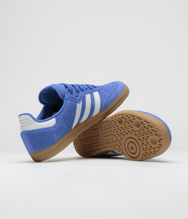 Adidas Samba ADV Shoes in Bluebird and Cloud White / Gold Metallic