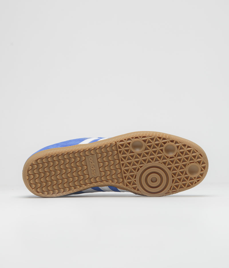 Adidas Samba ADV Shoes in Bluebird and Cloud White / Gold Metallic