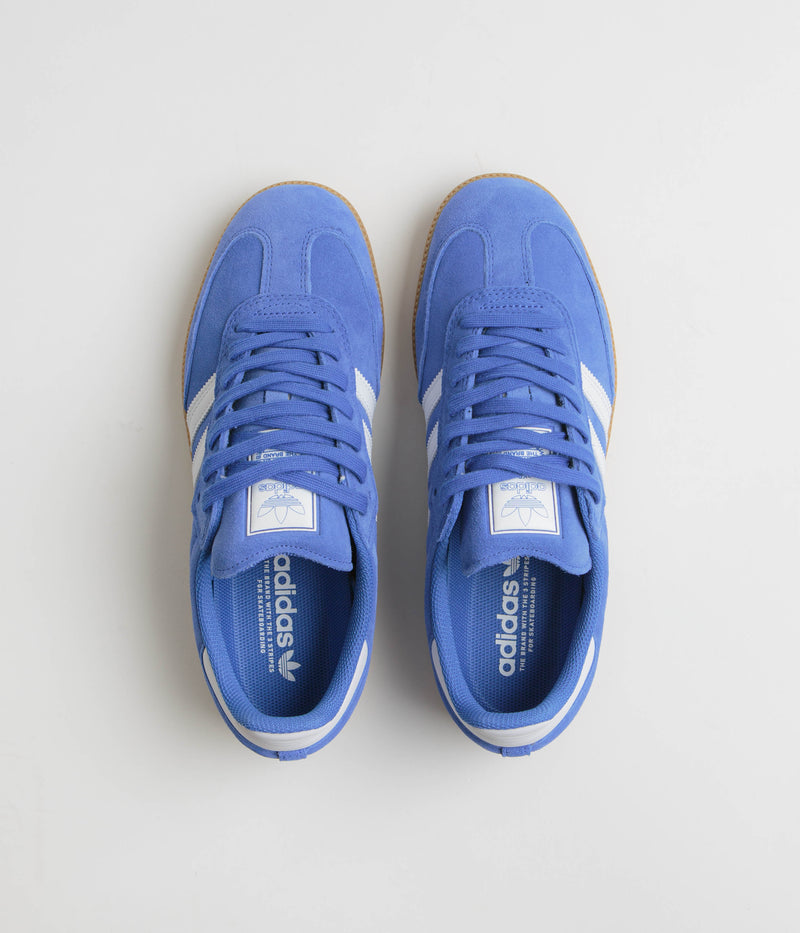 Adidas Samba ADV Shoes in Bluebird and Cloud White / Gold Metallic