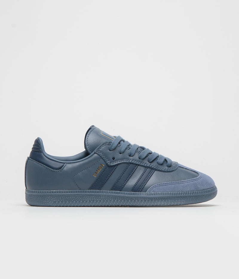 Adidas Samba ADV Shoes in Preloved Ink and Preloved Ink / Gold Metallic