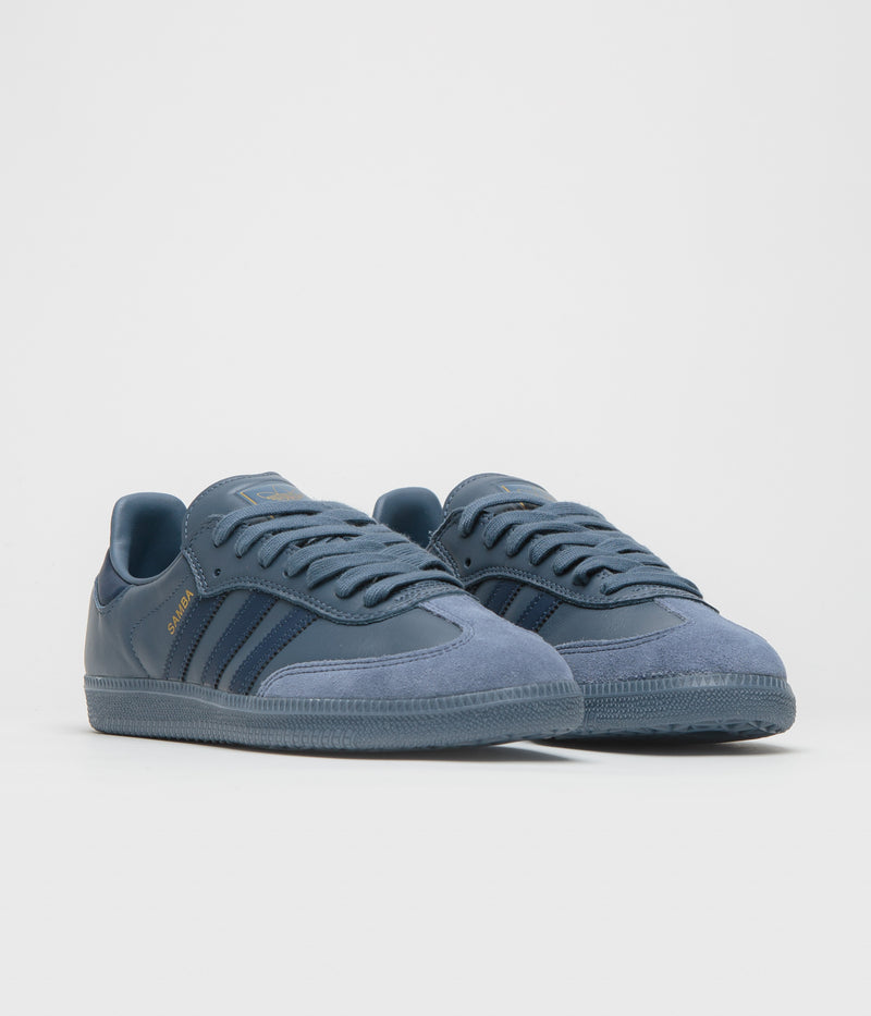 Adidas Samba ADV Shoes in Preloved Ink and Preloved Ink / Gold Metallic