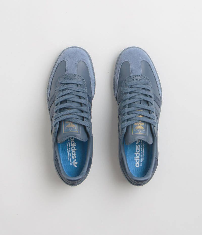 Adidas Samba ADV Shoes in Preloved Ink and Preloved Ink / Gold Metallic