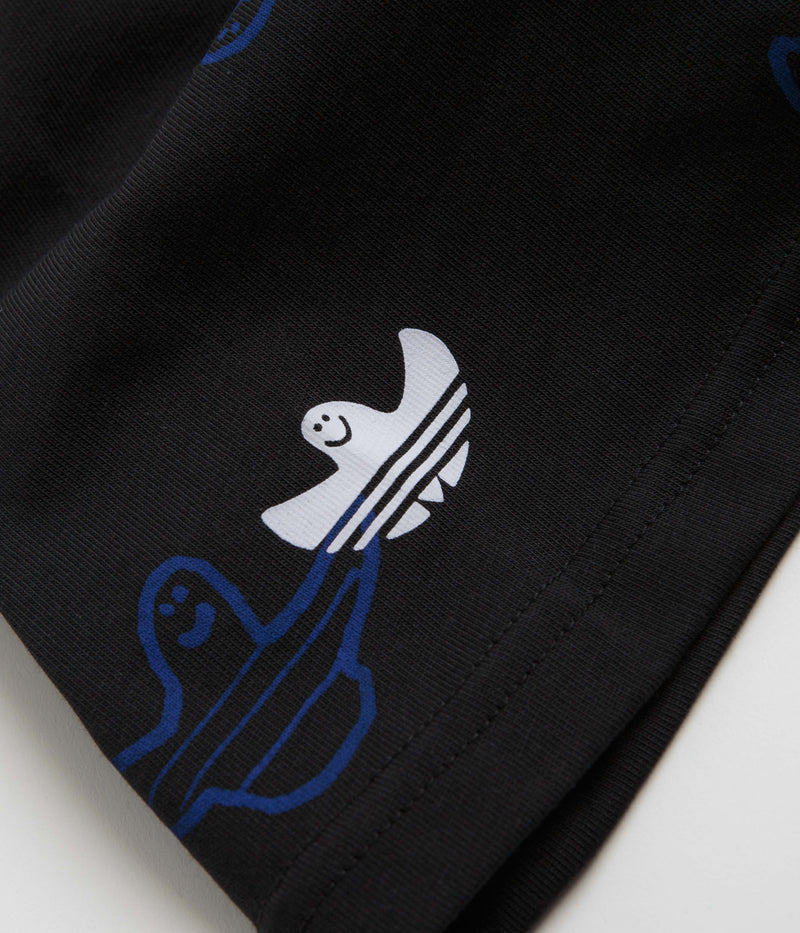 Adidas Shmoofoil Allover Print T-Shirt in Black and Team Royal Blue