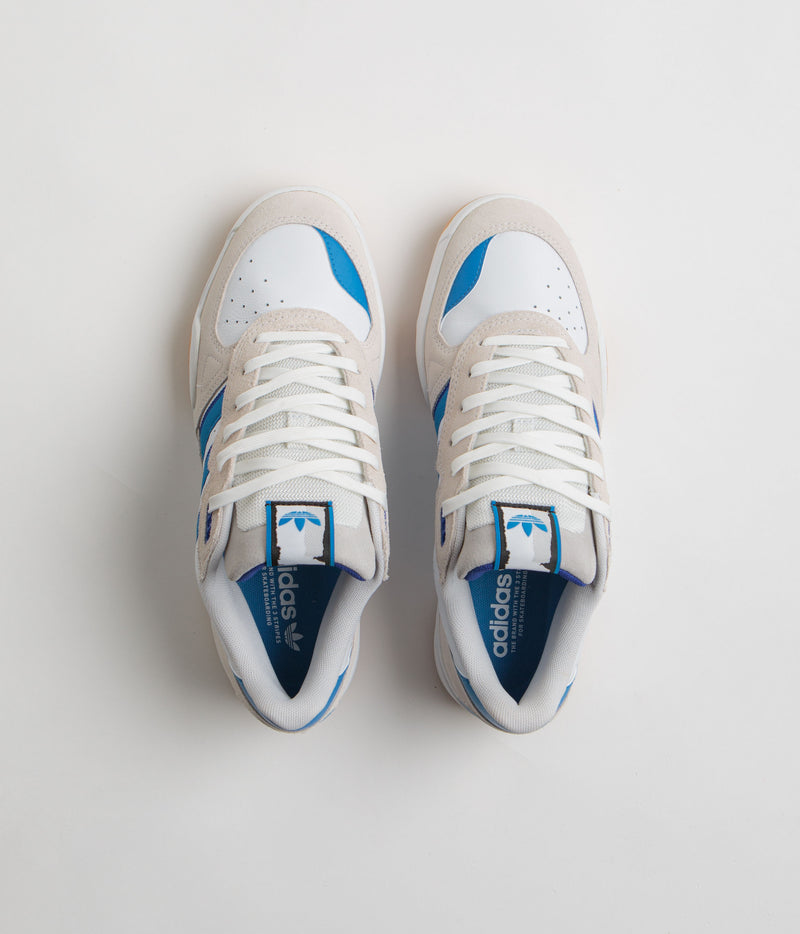 Adidas Tekkira Cup Shoes in FTWR White and Bright Blue / Lucid Blue