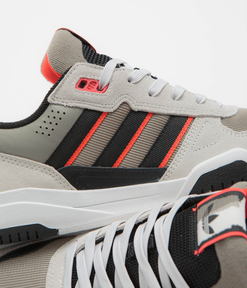 Adidas Tekkira Cup Shoes in Orbit Grey and Core Black / Solar Red