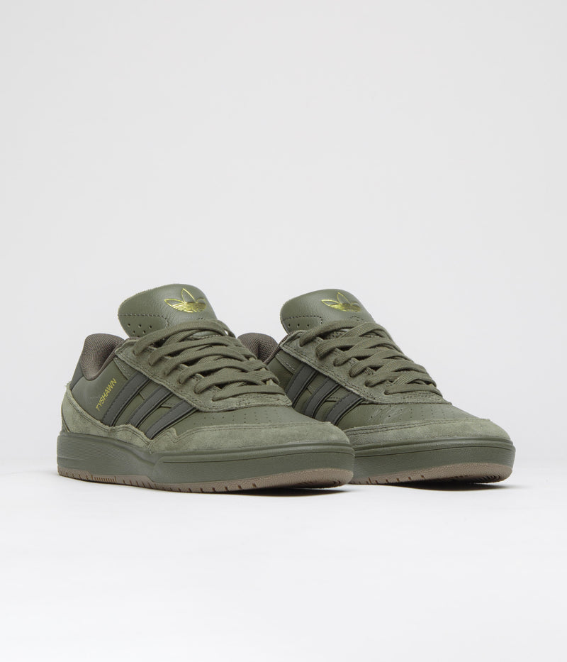 Adidas Tyshawn II Shoes in Olive Strata and Shadow Olive / Gum5
