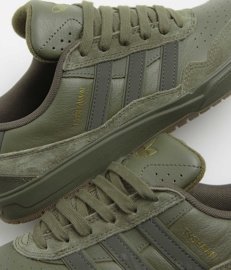 Adidas Tyshawn II Shoes in Olive Strata and Shadow Olive / Gum5