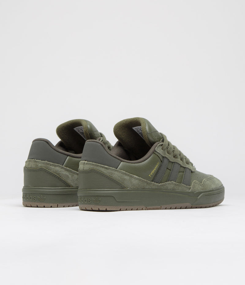 Adidas Tyshawn II Shoes in Olive Strata and Shadow Olive / Gum5