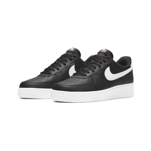 Air Force 1 '07 'Black White Pebbled Leather' Men's Shoes