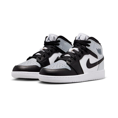 Air Jordan 1 Mid 'Black Aura Squadron Blue' Big Kids' Shoes