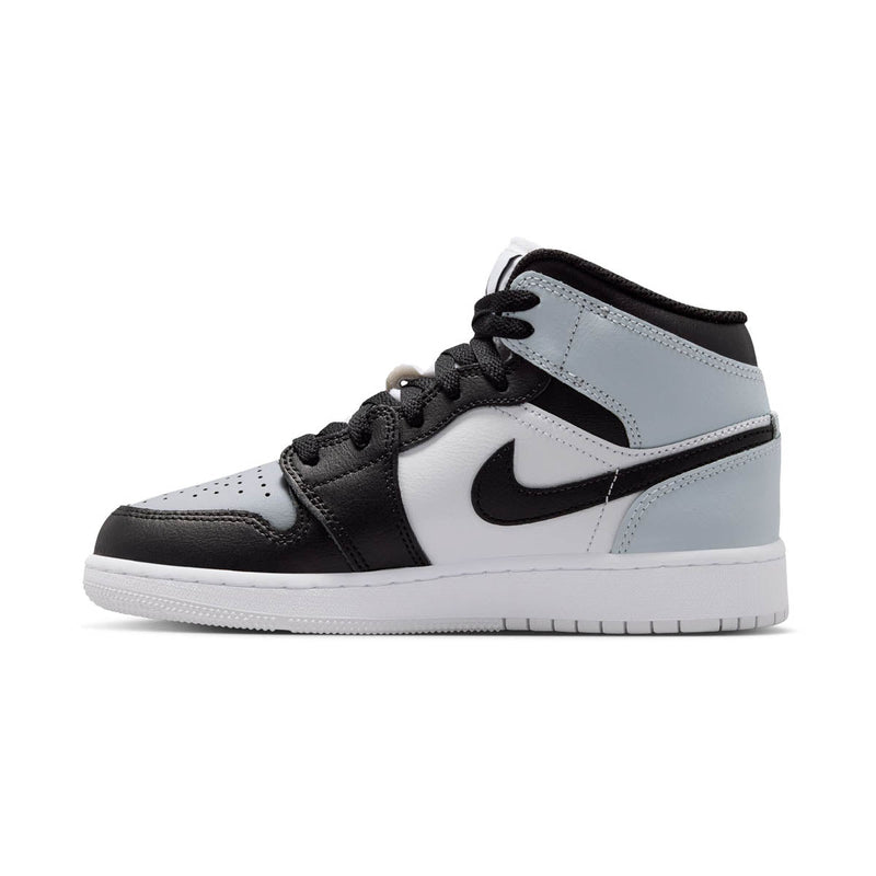 Air Jordan 1 Mid 'Black Aura Squadron Blue' Big Kids' Shoes
