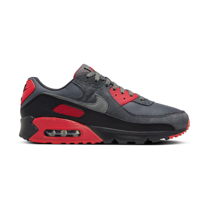 Air Max 90 'Smoke Grey Fire Red' Men's Shoes
