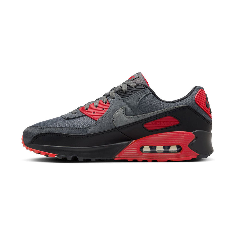 Air Max 90 'Smoke Grey Fire Red' Men's Shoes