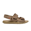 The ARCOPEDICO Womens Sumava Sandal in taupe features two adjustable Velcro straps on top, an adjustable heel back-strap, a cushioned sole, and an open toe design.