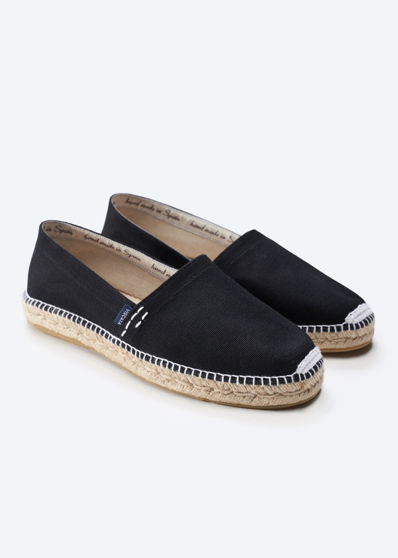 Viscata Begur Black Canvas Slip On Men Espadrilles