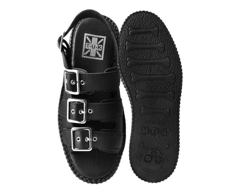 V9880L Black 3-Buckle Mondo Sandal