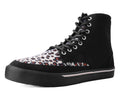 A3095 Black Canvas & Leopard 8-Eye Sneaker Boot