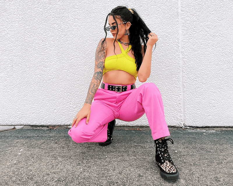 A3095 Black Canvas & Leopard 8-Eye Sneaker Boot