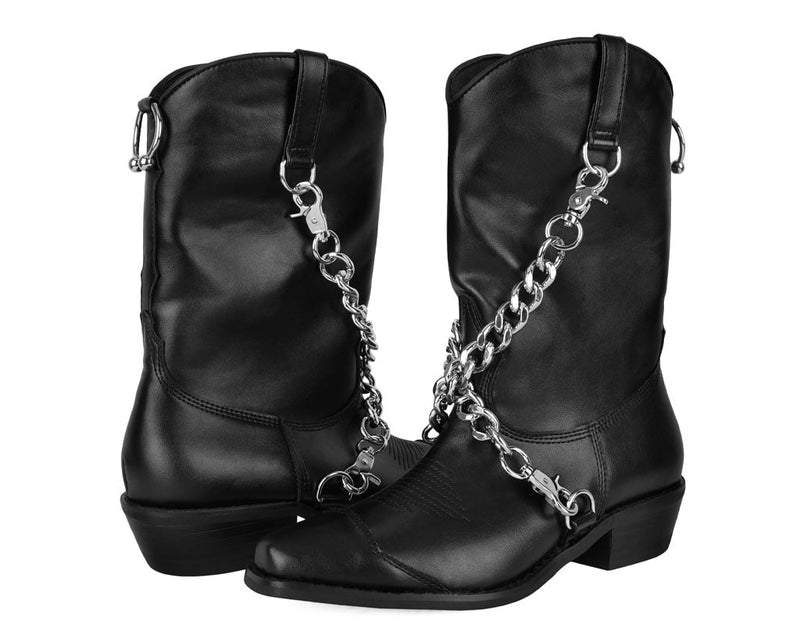 A3220L Black Chain Western Boot