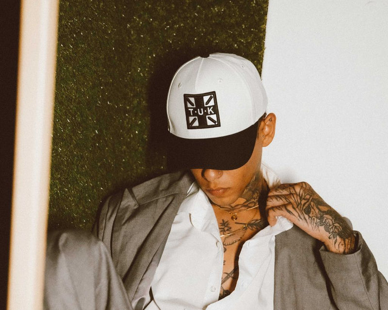 HT09 Black & Cream T.U.K. Logo Hat HT09-OS