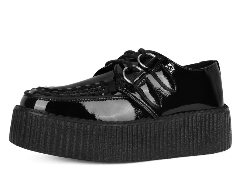 V3245 Black Crinkle Patent Viva Mondo Creeper