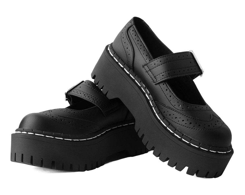 A9887L Black Double Decker Mary Jane