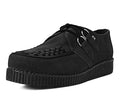 F9779 Black Faux Suede Viva Low Creeper