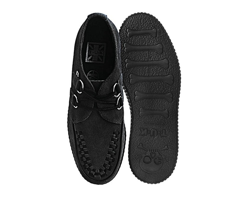 F9779 Black Faux Suede Viva Low Creeper
