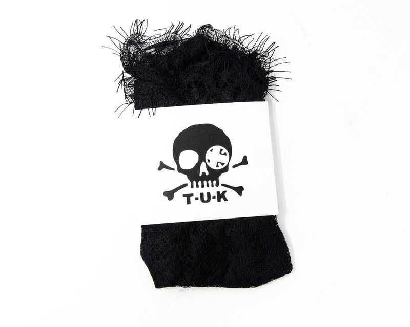 TSK1064 Black Lace Ribbon Tie Ankle Sock TSK1064-OS