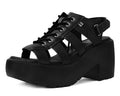 A9962L Black Lace Up Bubble Heel