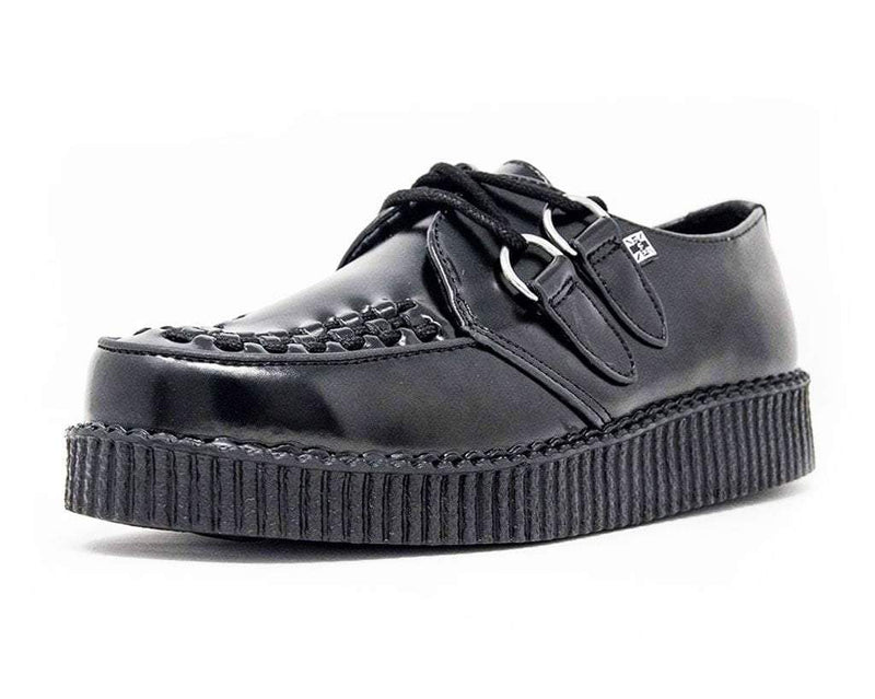 F6806 Black Leather Viva Low Creeper