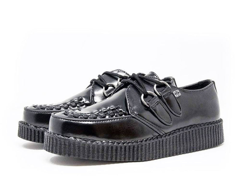 F6806 Black Leather Viva Low Creeper