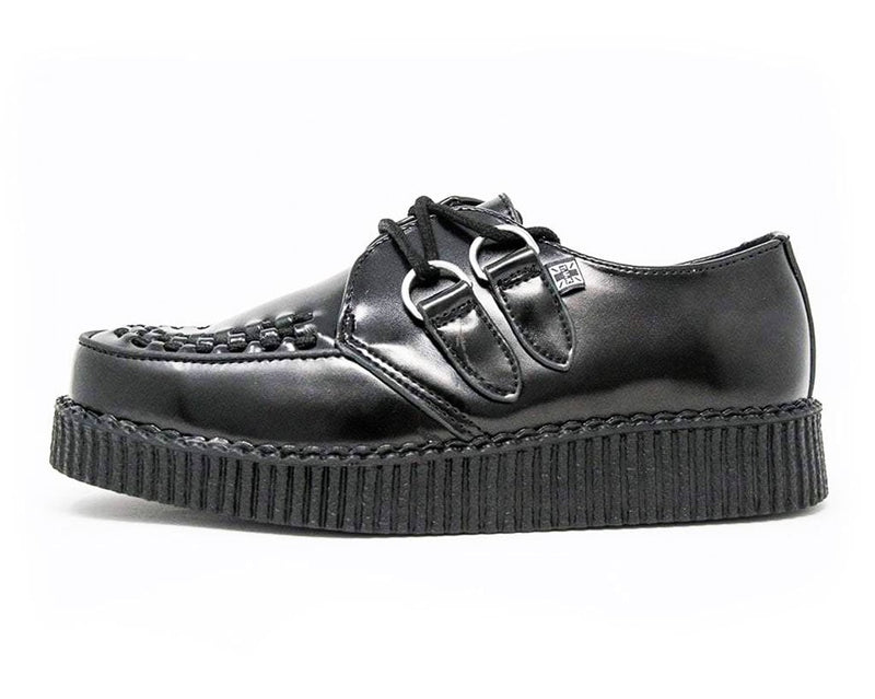 F6806 Black Leather Viva Low Creeper