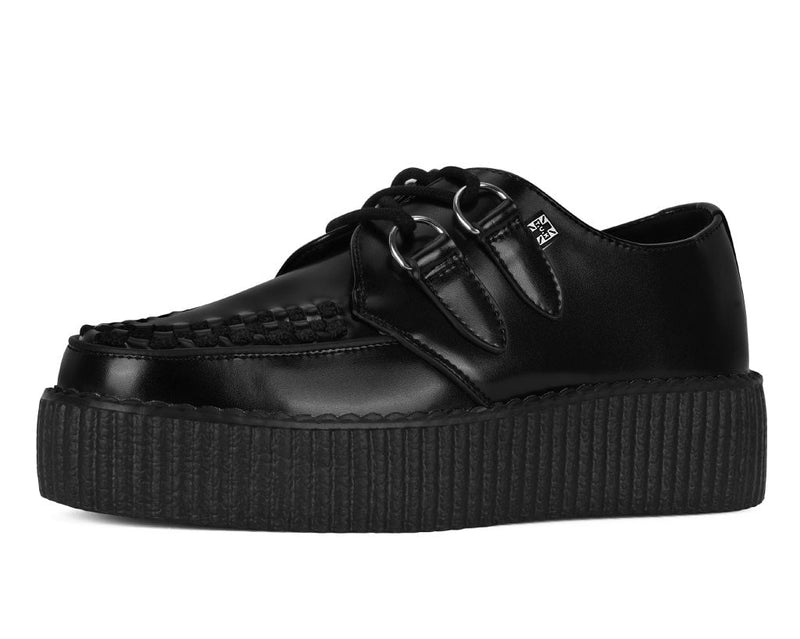 V6802 Black Leather Viva Mondo Creeper