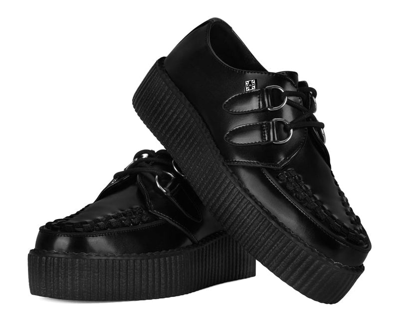 V6802 Black Leather Viva Mondo Creeper