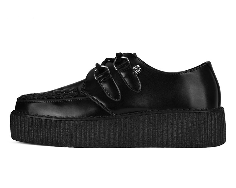 V6802 Black Leather Viva Mondo Creeper
