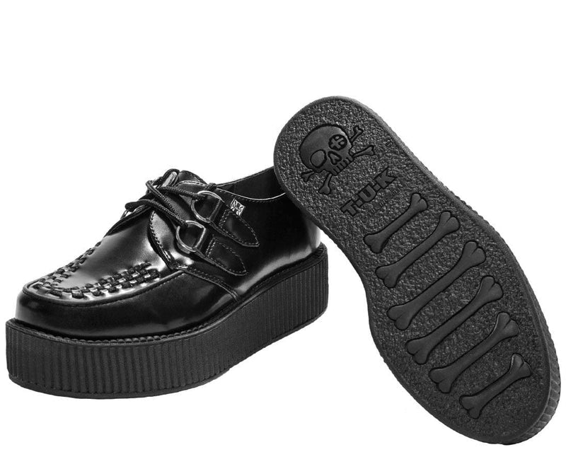 V6802 Black Leather Viva Mondo Creeper